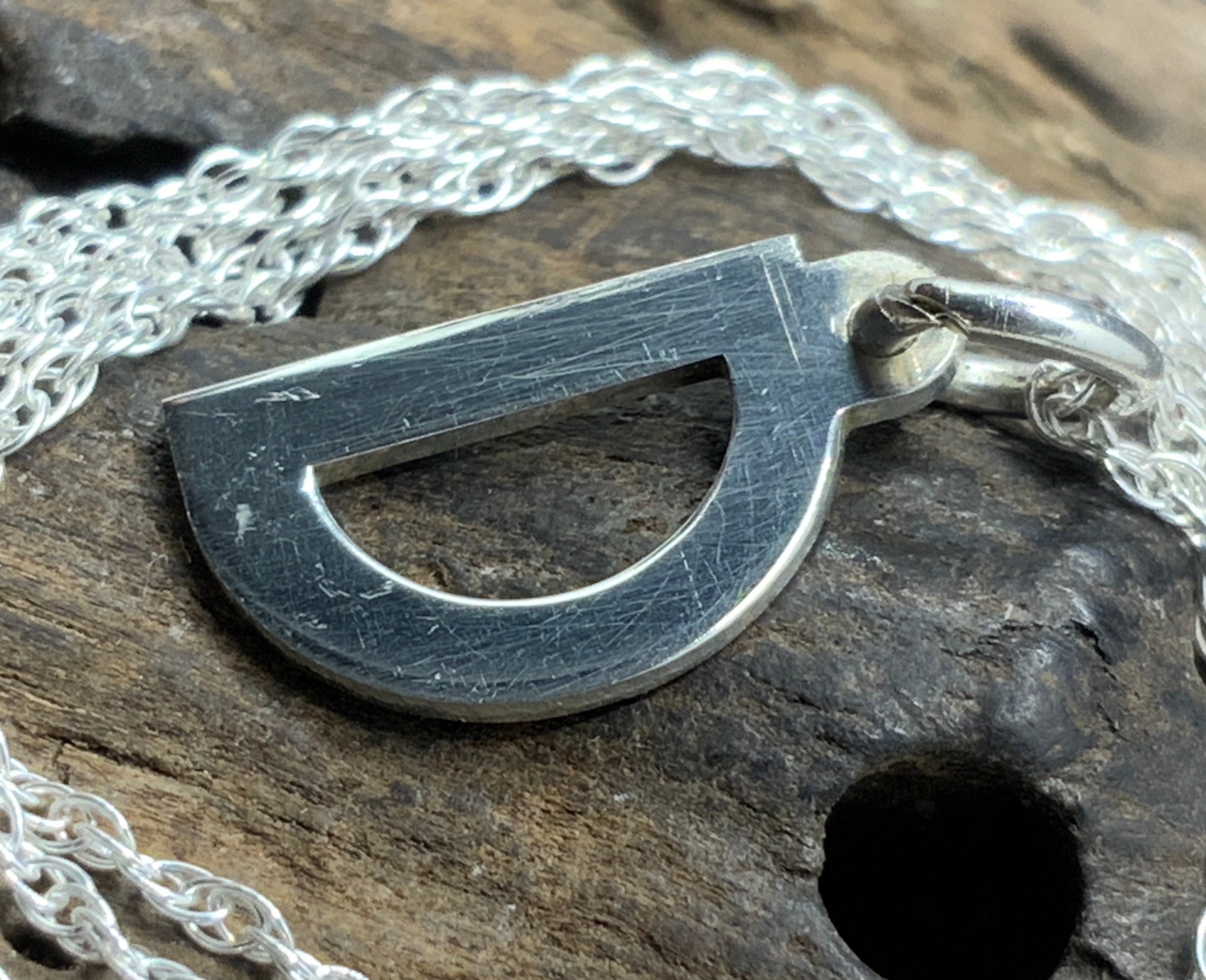 Vintage Sterling Silver Letter D Pendant Necklace Etsy