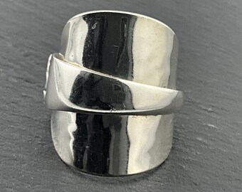 Bague Lutteur Argent Sterling Style Brutaliste - Taille 8, Argentée, Pour Homme