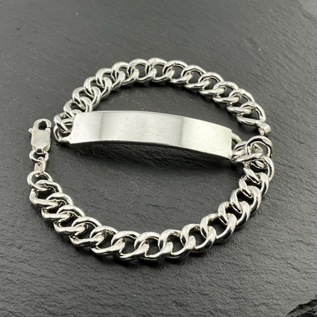 Vintage Sterling Silver ID Bracelet - Etsy