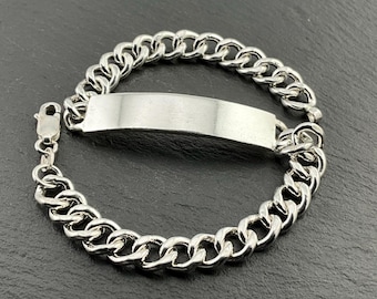 Vintage Sterling Silver ID Bracelet - Etsy
