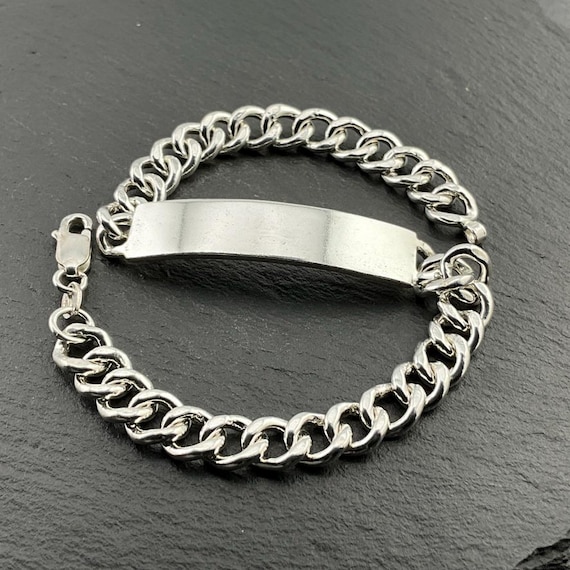 Vintage Sterling Silver ID Bracelet - Etsy