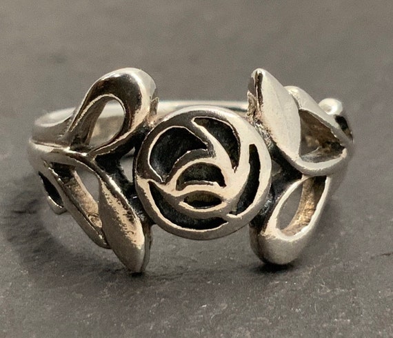 Vintage Kit Heath Sterling Silver Rose Flower Ring UK Size L1 2 US Size 5 3 4 EU Size 51 Etsy Canada