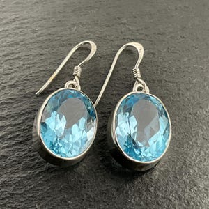 Vintage Topaz Sterling Silver Dangle Earrings