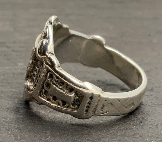 Vintage Sterling Silver Fancy Statement Ring, UK … - image 6