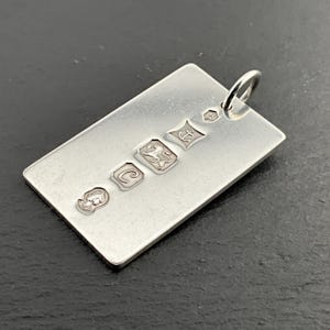 Vintage Heavy Hallmark Ingot Sterling Silver Pendant