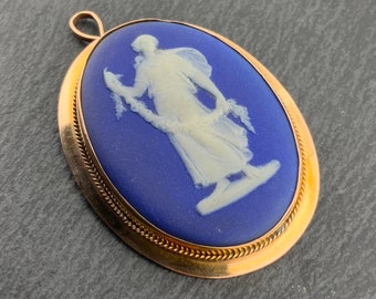 　ウェッジウッド　9金　ゴールド　375　K9　カメオペンダント Wedgwood ウェッジウッド 375 K9 9金イエローゴールド ジャスパー