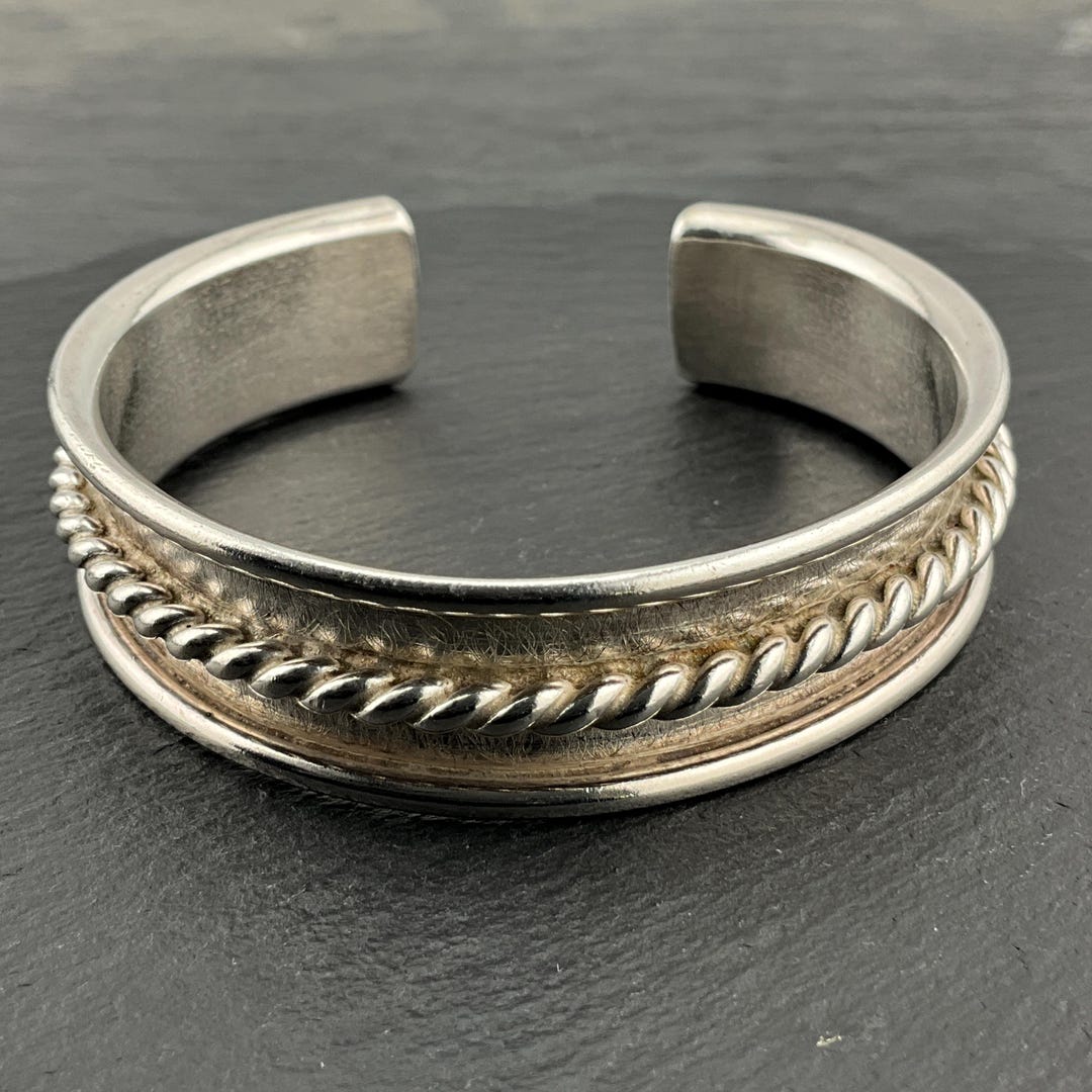 Vintage Heavy Sterling Silver Twist Thick Torc Bangle - Etsy UK