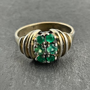 Bague tendance vintage en argent sterling émeraude, taille UK N, taille US 6 1/2, taille UE 52 3/4