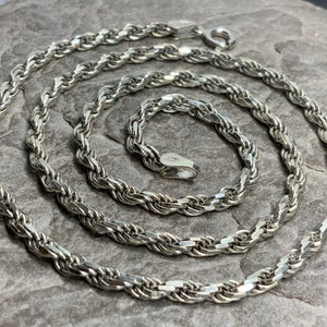 Vintage Sterling Silver Rope Necklace