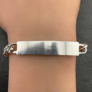 Vintage Chunky Heavy Sterling Silver ID Bracelet