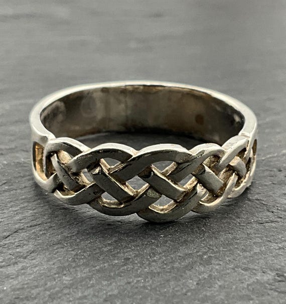 Knot Weave Design Graduated Wide Band Ring Bronze Knot Weave Design Graduated Wide Band Ring Bronze