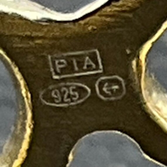 Vintage Sterling Silver Circle Pattern Statement … - image 5