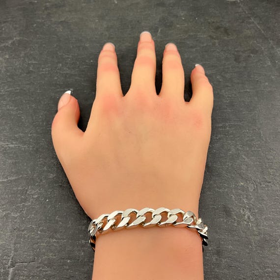 Vintage Sterling Silver Curb Link Bracelet - Etsy Canada