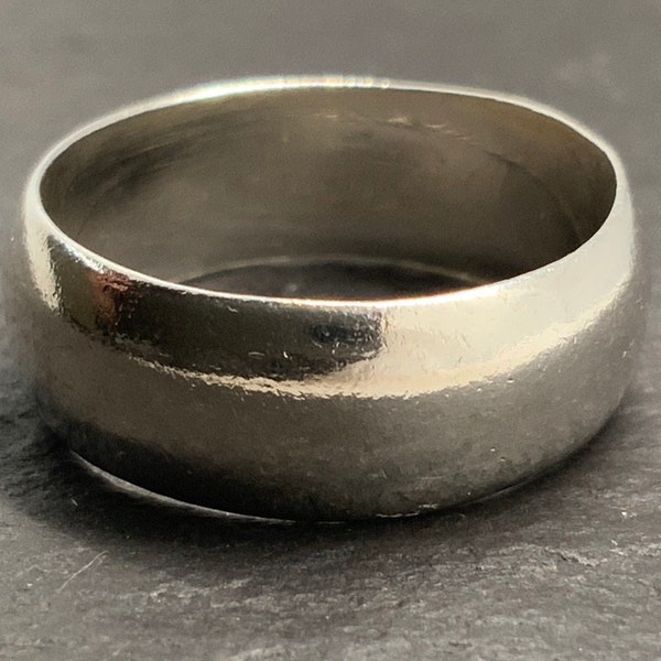 Vintage Sterling Silber Bandring, Größe UK L1 / 2, US Größe 5 3/4, EU Größe 51