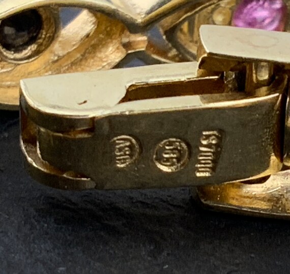 Vintage Heavy Solid 14ct Gold Ruby, Emerald & Sap… - image 6