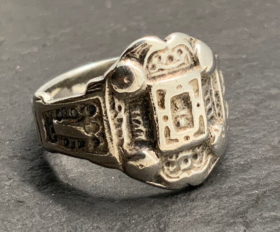 Vintage Sterling Silver Fancy Statement Ring, UK … - image 5