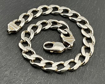 Vintage Heavy Sterling Silver Chunky Curb Link Bracelet - Etsy
