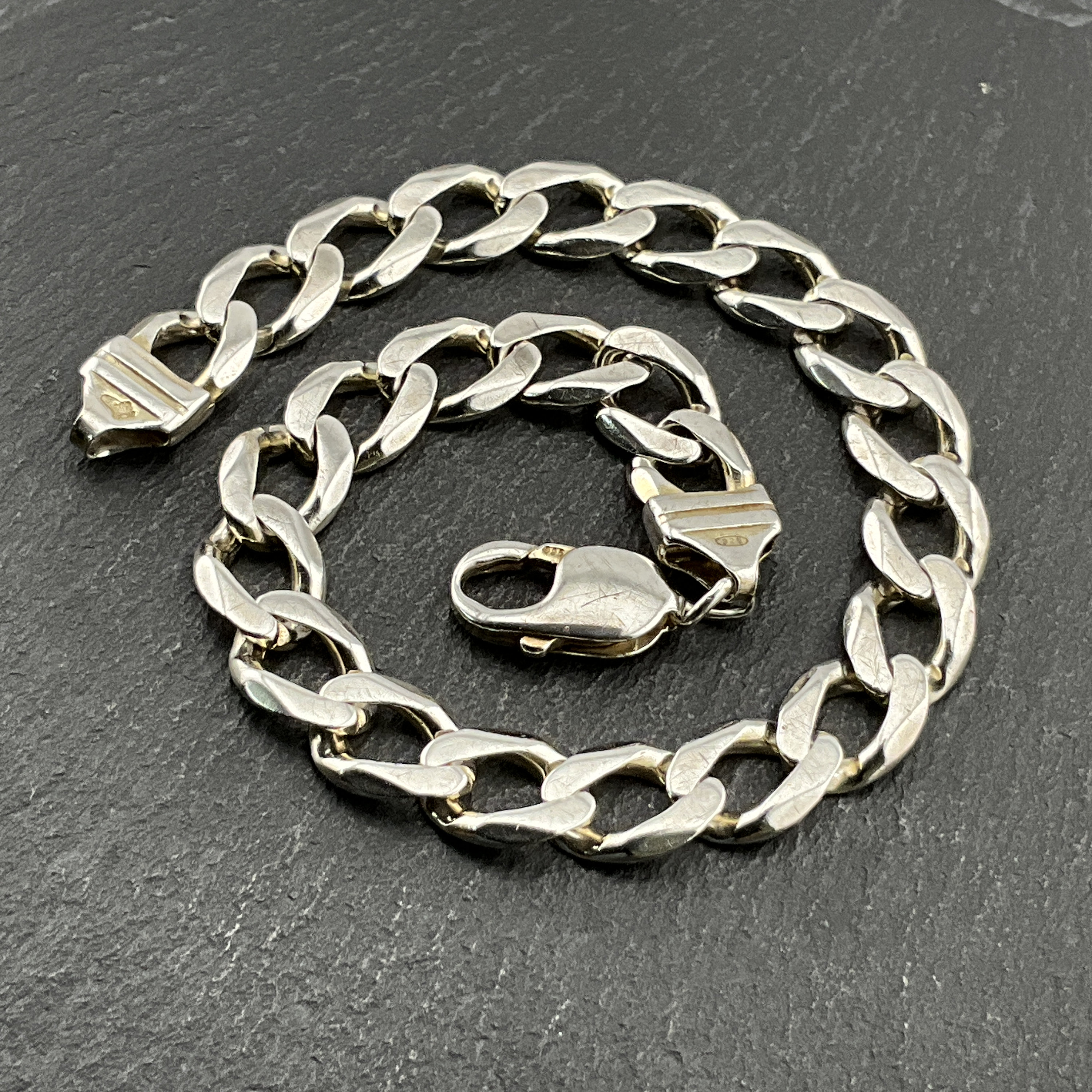 Vintage Heavy Sterling Silver Chunky Curb Link Bracelet - Etsy Vintage Heavy Sterling Silver Chunky Curb Link Bracelet - Etsy