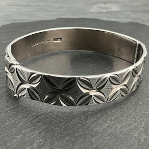 Bracelet jonc vintage en argent sterling