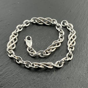 Vintage Sterling Silver Figaro Chain Link Bracelet