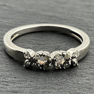 Vintage-Ring aus Sterlingsilber mit Diamanten, UK-Größe L, US-Größe 5 1/2, EU-Größe 50 3/4