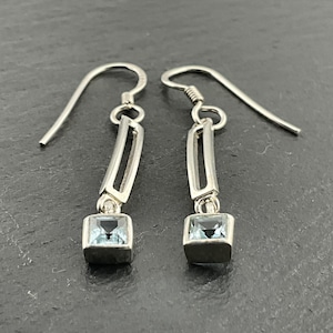 Vintage Topaz Sterling Silver Dangle Earrings