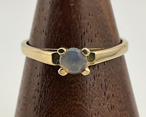 Vintage Solid 9ct Gold Opal Solitaire Ring, UK Si… - image 2