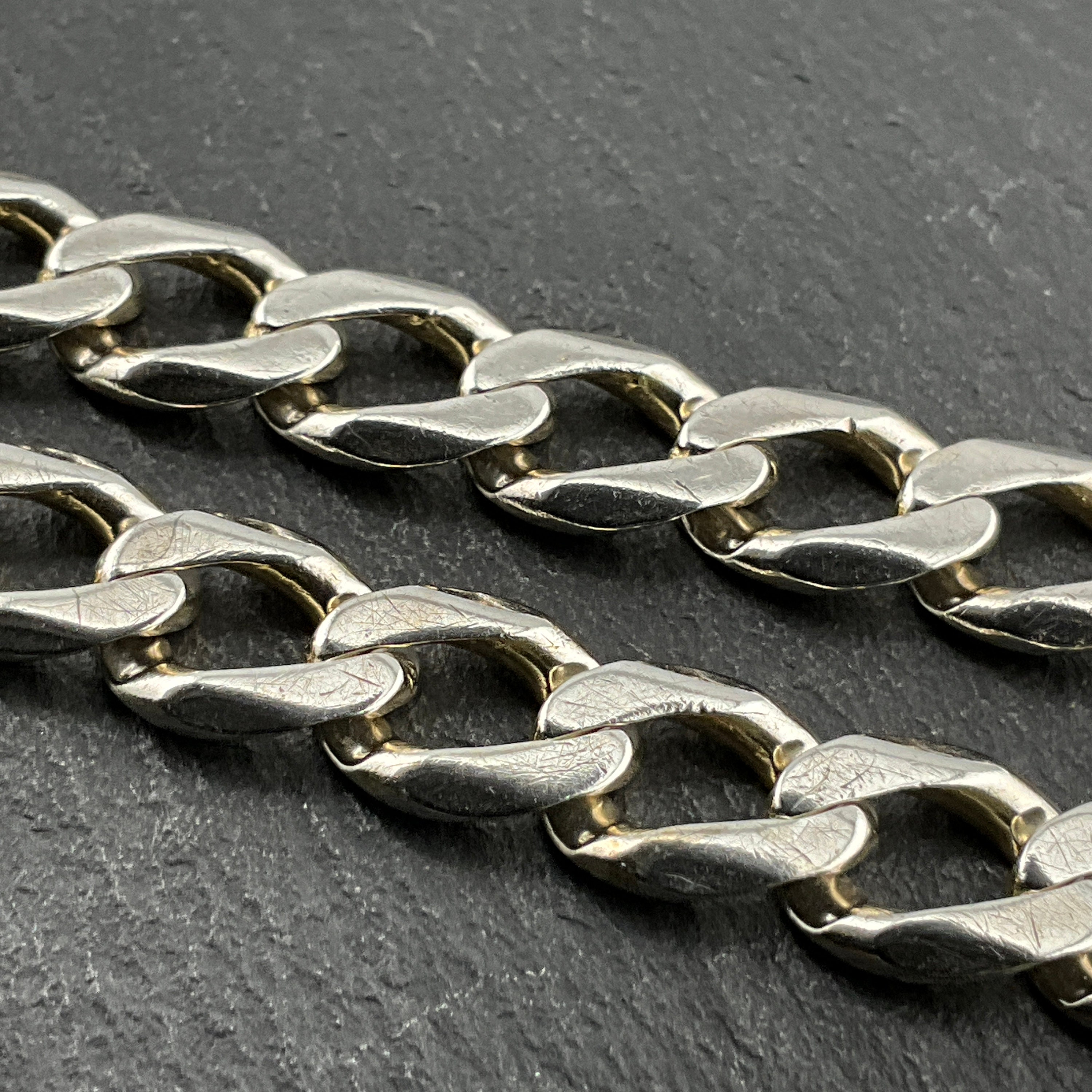 Vintage Heavy Sterling Silver Chunky Curb Link Bracelet - Etsy Vintage Heavy Sterling Silver Chunky Curb Link Bracelet - Etsy