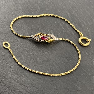 Vintage 8kt gouden robijn mooie kettingarmbandketting