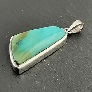 Vintage Heavy Turquoise Sterling Silver Pendant