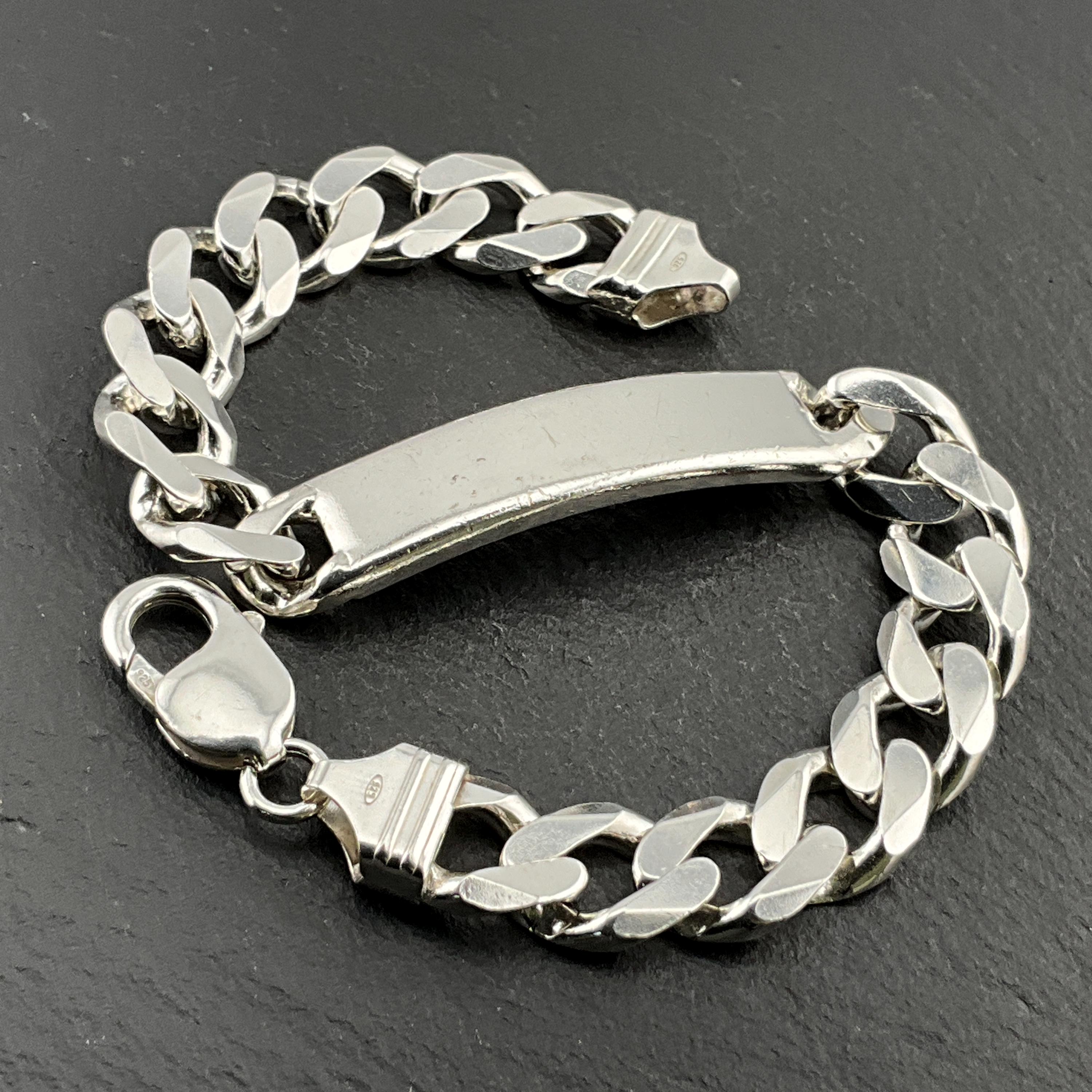 Vintage Chunky Sterling Silver ID Bracelet - Etsy