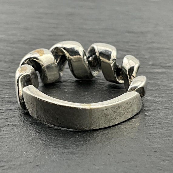 Genuine Sterling Silver Ring Solid Handmade Nicke… - image 5
