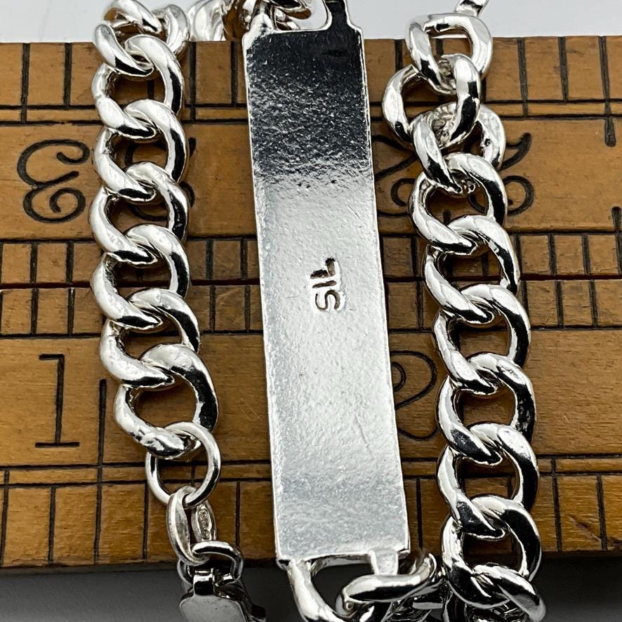 Vintage Sterling Silver ID Bracelet - Etsy