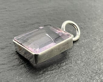 Vintage Purple Cubic Zirconia Sterling Silver Pendant Necklace