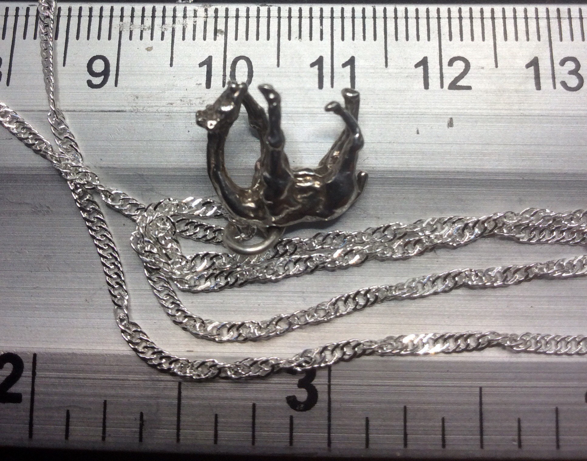 Vintage Sterling Silver Giraffe Pendant Necklace Etsy Sweden