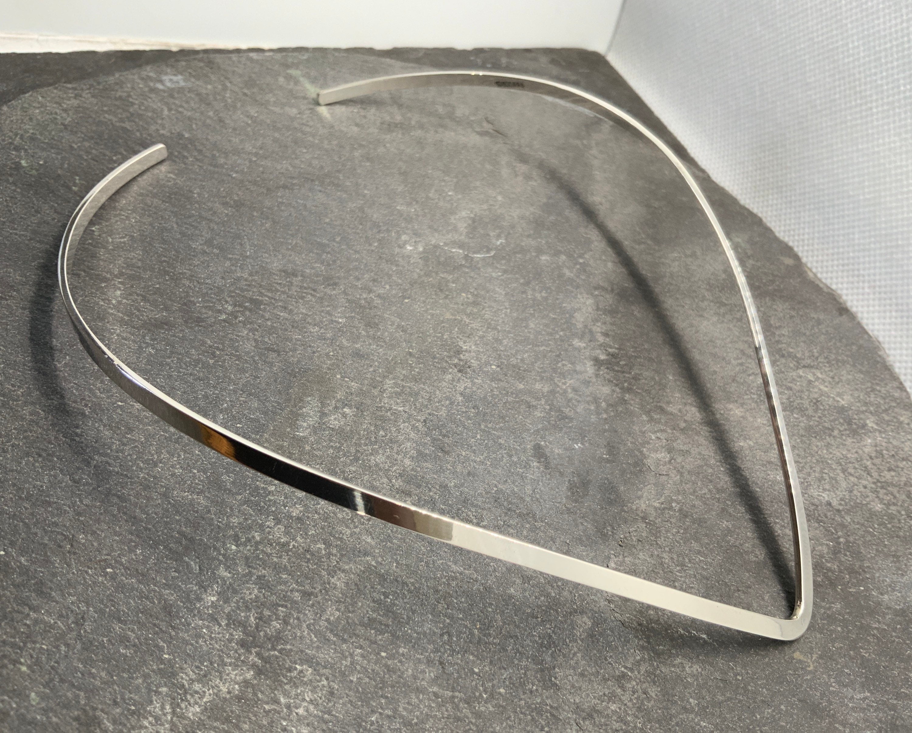 Solid silver collar necklace sale