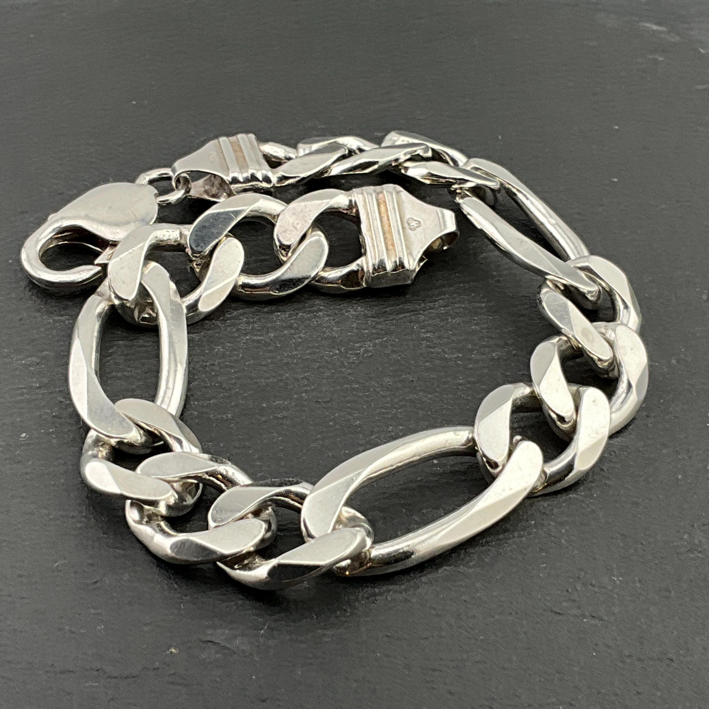 Bracelet gourmette ancien en argent 925 - Montres & Bijoux