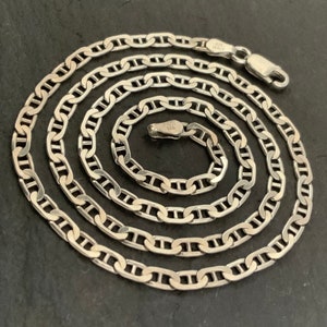 Vintage Heavy Sterling Silver Anchor Mariner Link Necklace
