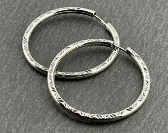 Vintage Sterling Silver Hoop Earrings