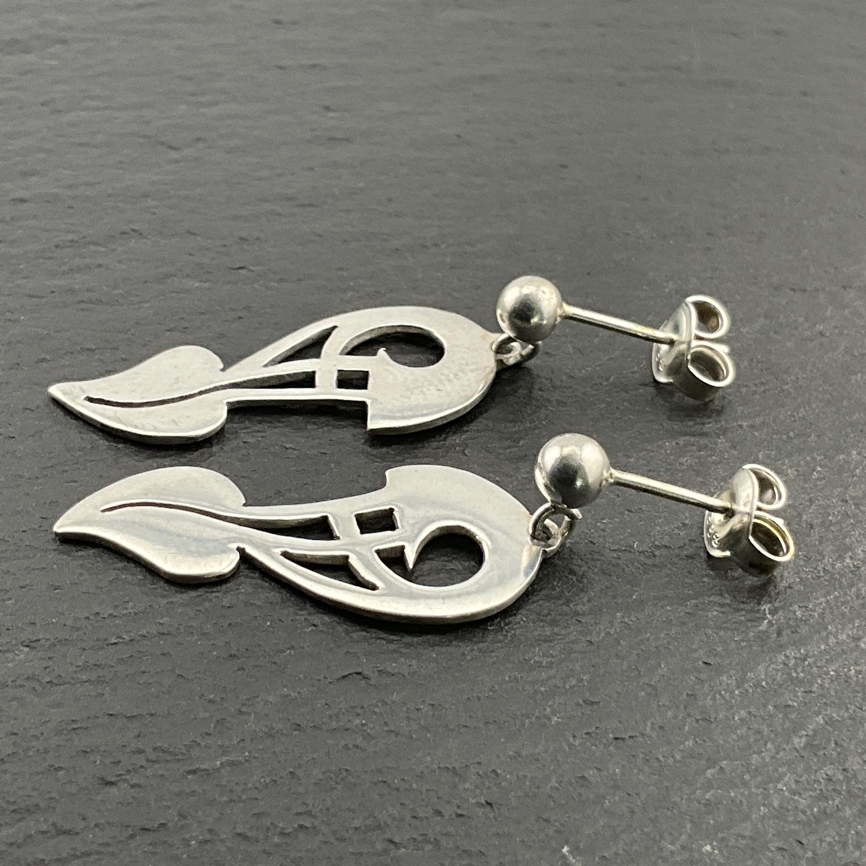 Boucles d'oreilles celtiques en argent design vintage Boucles d'oreilles entrelacs - France
