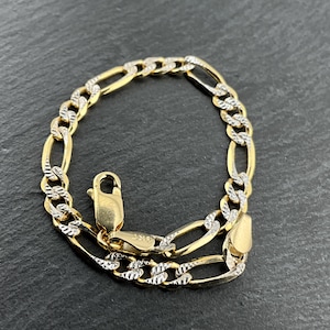 Vintage 9 karat guldkedja Figaro armband