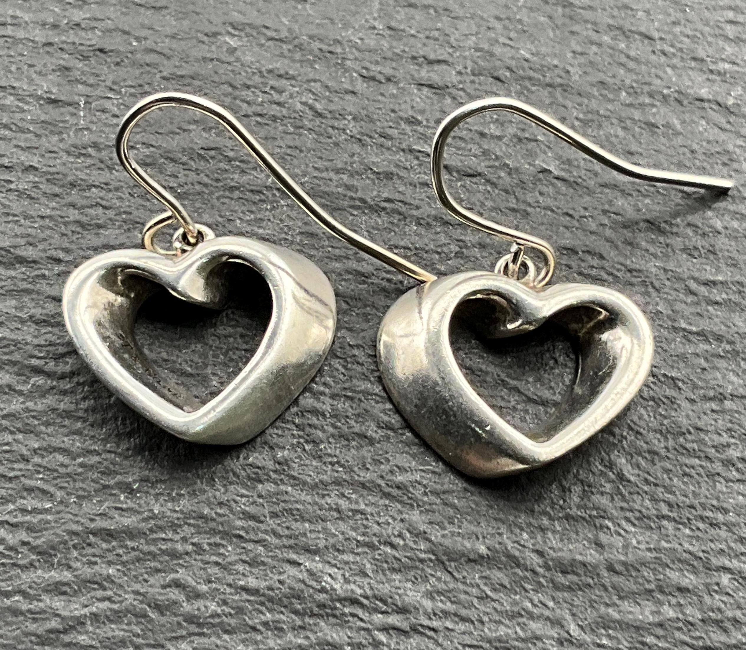 Genuine Tiffany & Co Sterling Silver Geometric Heart Dangle