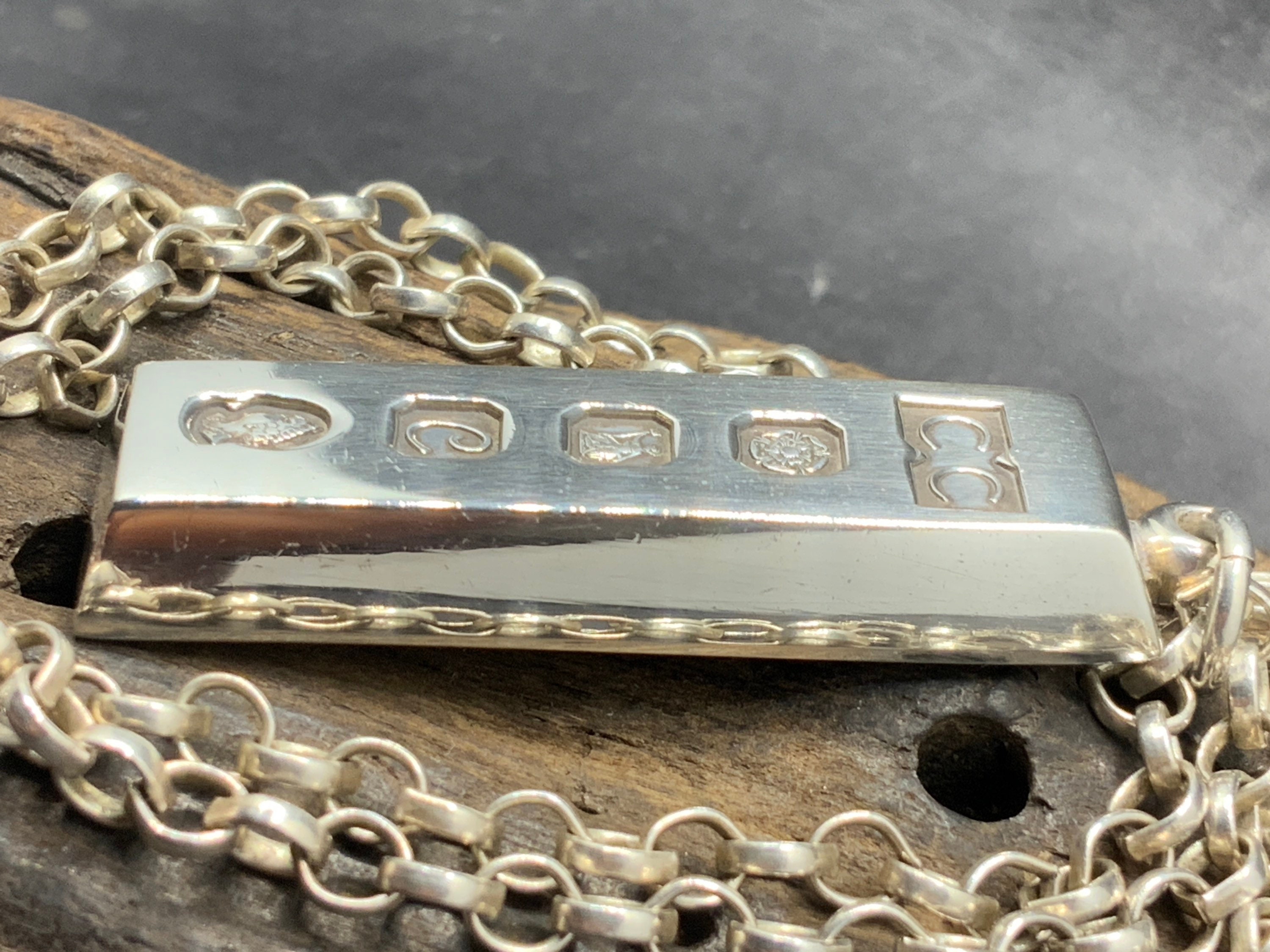 Vintage Sterling Silver Ingot Pendant Necklace Etsy