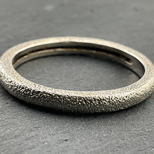 Vintage Sterling Silver Textured Band Ring, UK Size S, US Size 9 1/4, EU Size 60