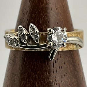 Vintage Solid 18ct Gold Diamond Statement Ring, UK Size H, US Size 3 3/4, EU Size 46
