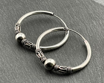 Vintage Sterling Silver Hoop Earrings