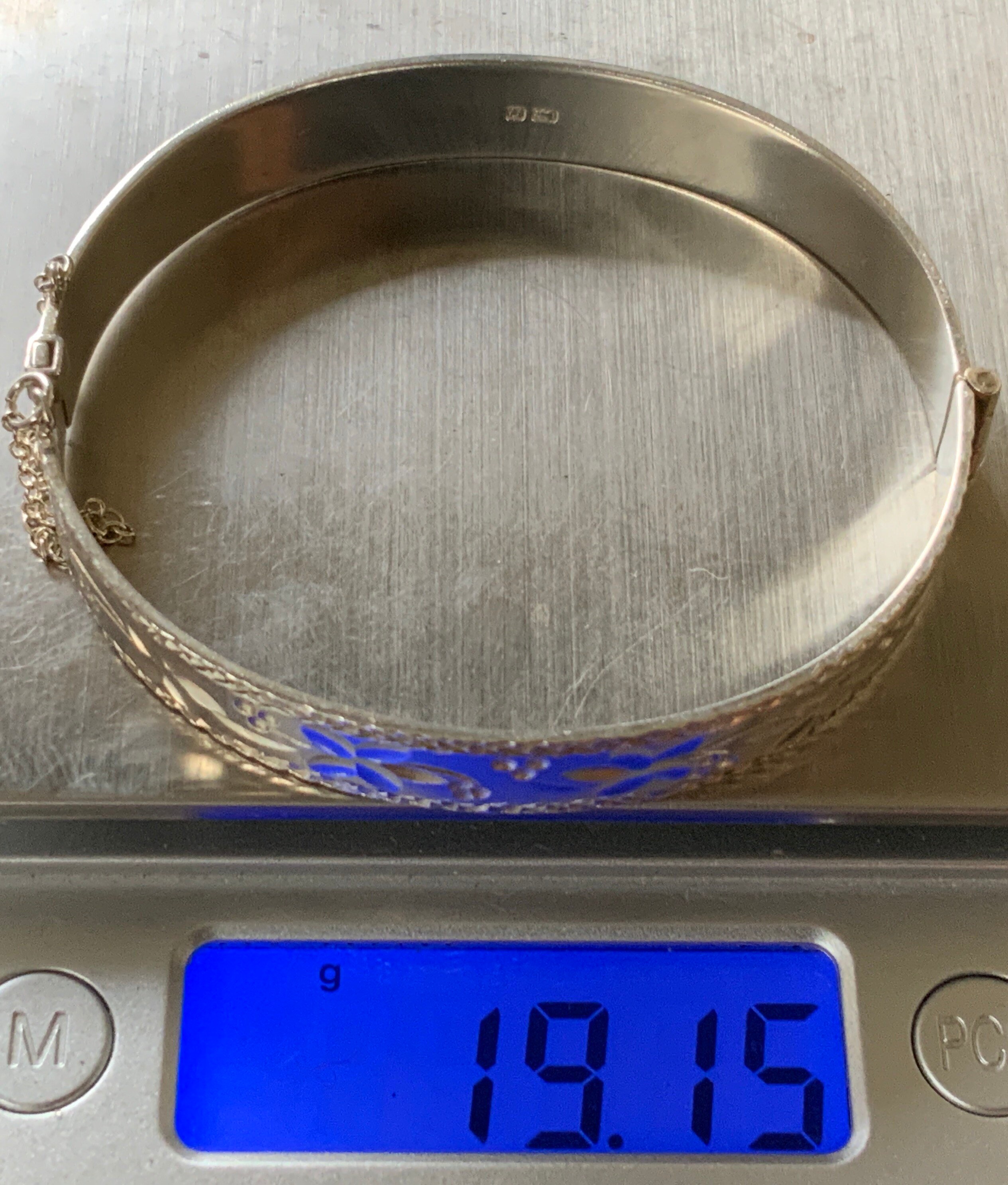 Vintage Sterling Silver Hinged Stacker Bangle Bracelet - Etsy