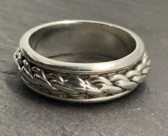Spin Ring Sterling Silver Antique Finish, 10 Spin Ring Sterling Silver Antique Finish, 10