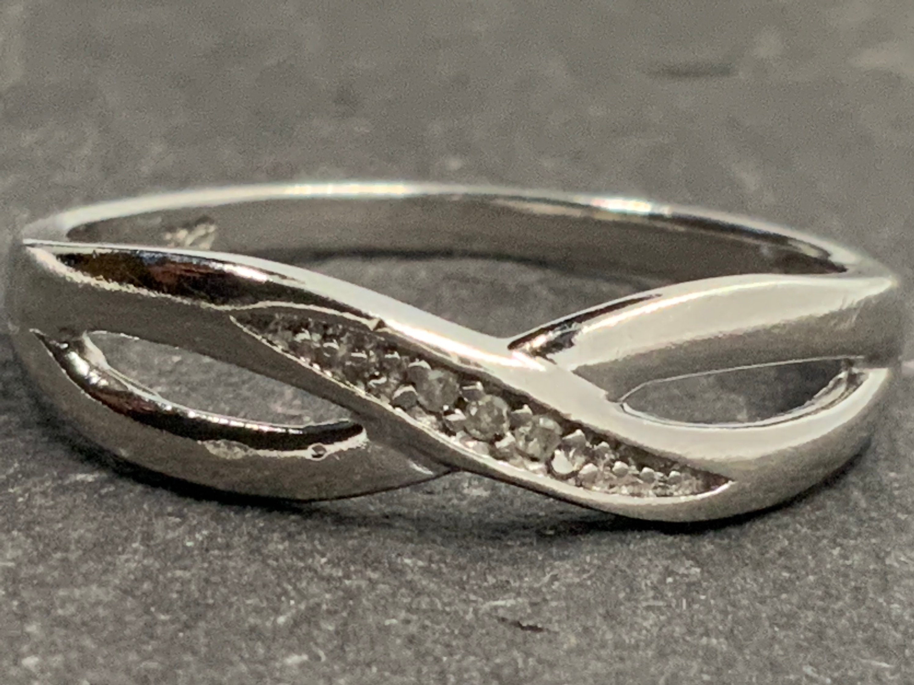 レビュー高評価のおせち贈り物 Silver Sterling Vintage Diamond Etsy - Q Size Ring, Twist アクセサリー