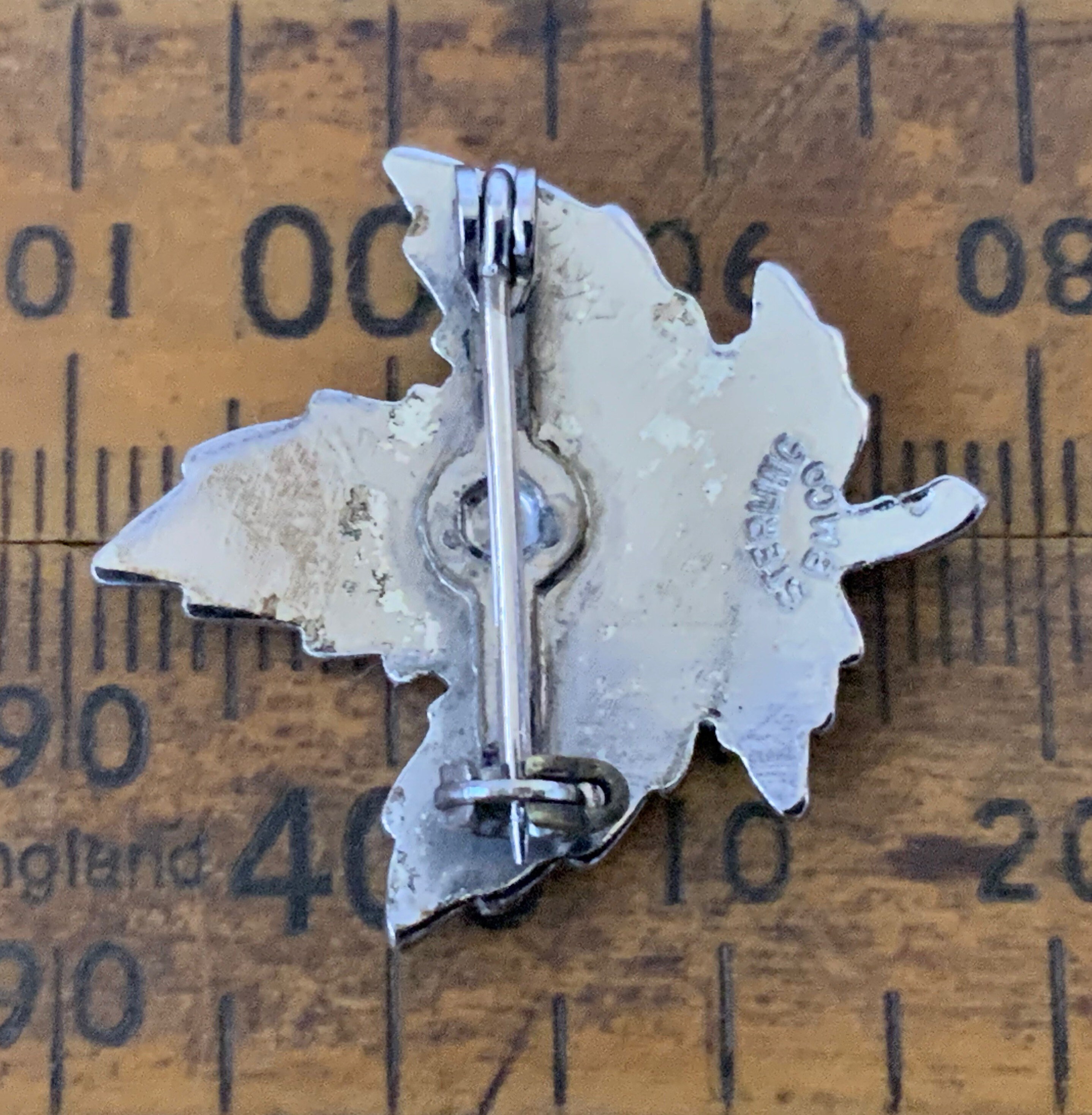 Vintage Sterling Silber Ahornblatt Pin Brosche - Ö Produktbild-Vorschau 7